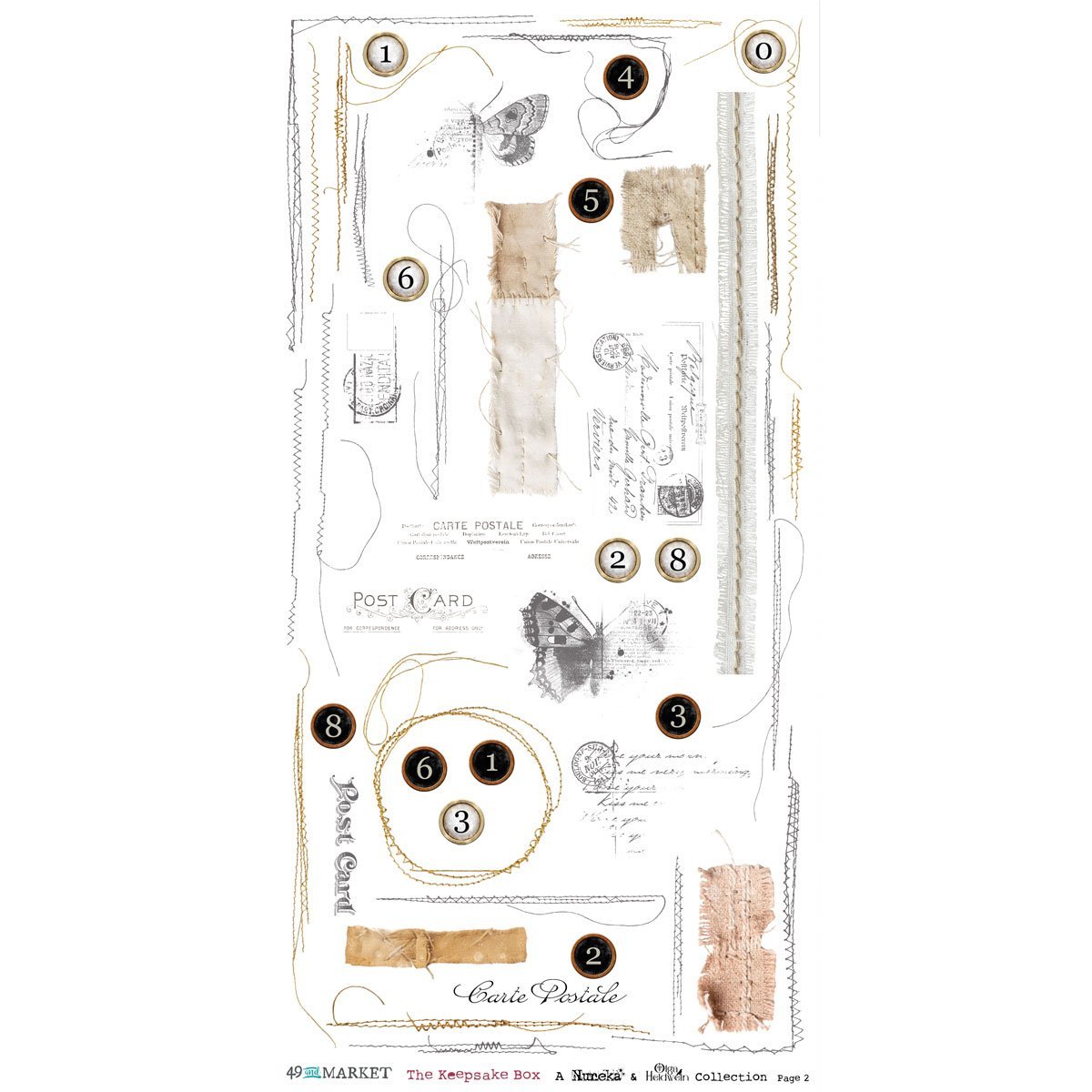 Alternative view of 49 and Market - The Keepsake Box 6 x12 Essential Rub-on Transfer Set
