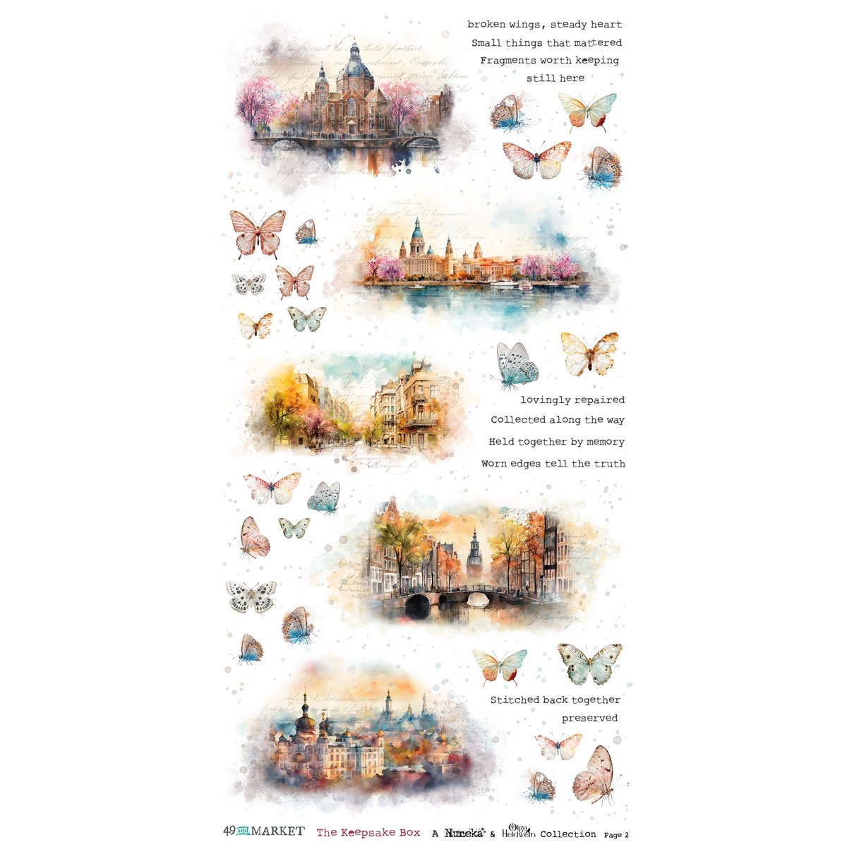 Alternative view of 49 and Market - The Keepsake Box 6 x12 Blendable Rub-on Transfer Set